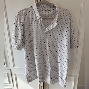 Mizzen+Main White and Blue Patterned Men's Shirt